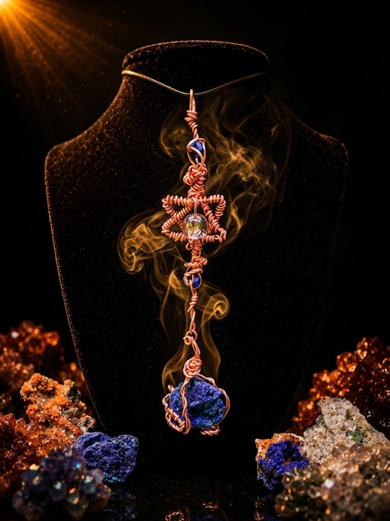 Binding Soul-Star - Azurite & Smokey Golden Rutile