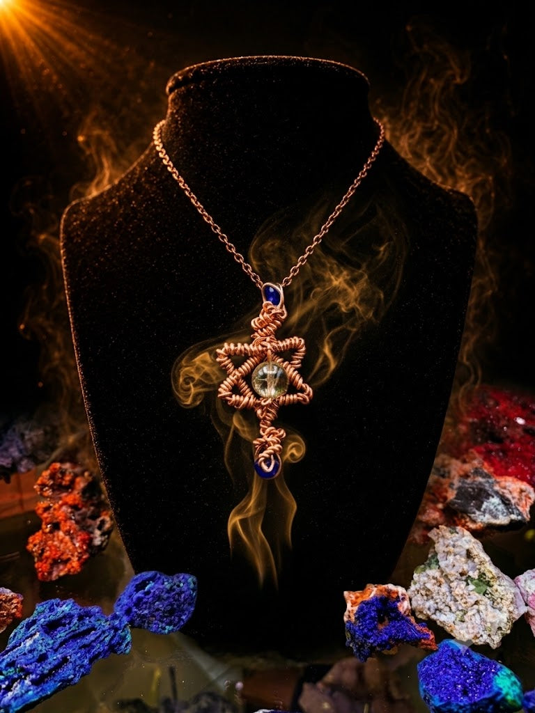 Radiant Soul-Star - Smokey Quartz w/ Gold Rutile & Lapis Lazuli